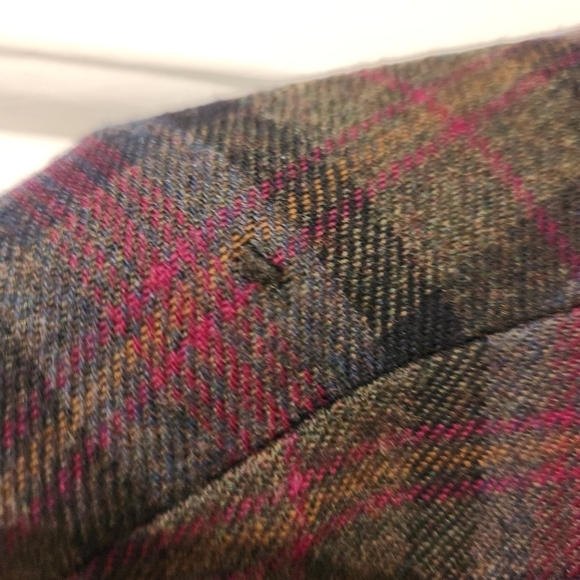 Vintage Wool Blend Plaid Jacket Women’s Size 18 Zip Front Classic Fall Coat - Picture 4 of 9